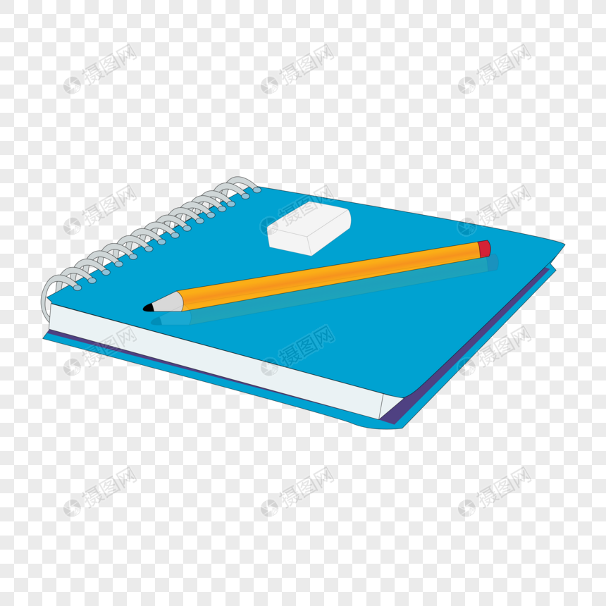 卡通手绘蓝色笔记日记本铅笔橡皮元素素材下载 正版素材 摄图网 卡通手绘蓝色笔记日记本铅笔橡皮元素素材下载 正版素材 摄图网