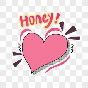 卡通粉色心形对话框图片素材