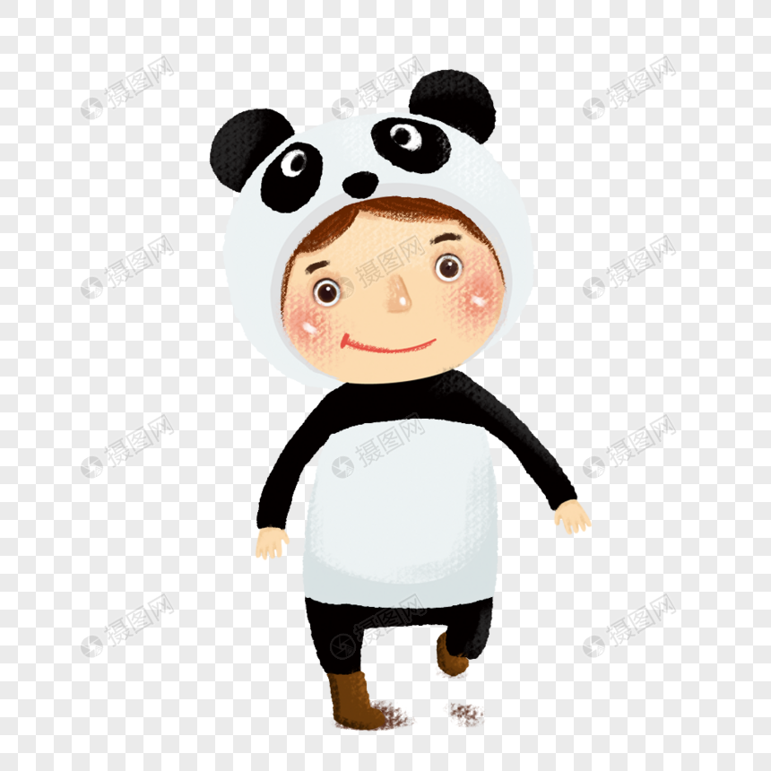 扮演熊猫的男孩图片