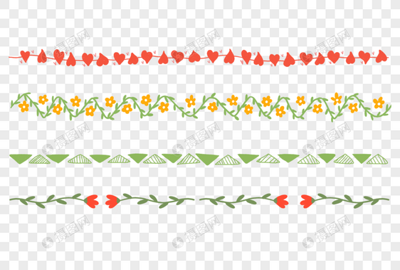卡通植物分割线图片