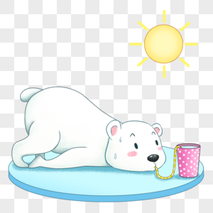 北极熊喝饮料图片