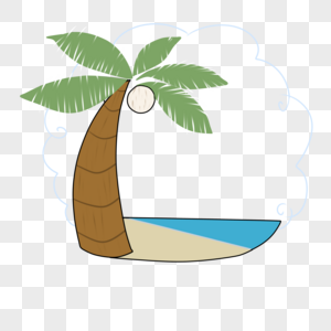 沙滩椰树边框图片
