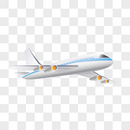 AI矢量图渐变立体航天飞机客机飞机旅行元素图片