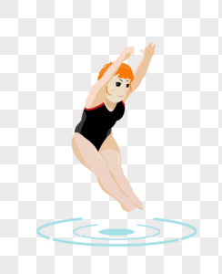 黑色泳装的跳水运动员图片