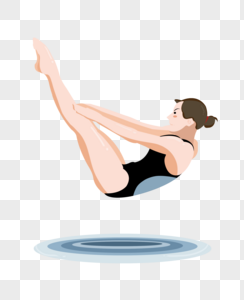 抱膝的跳水运动员高清图片