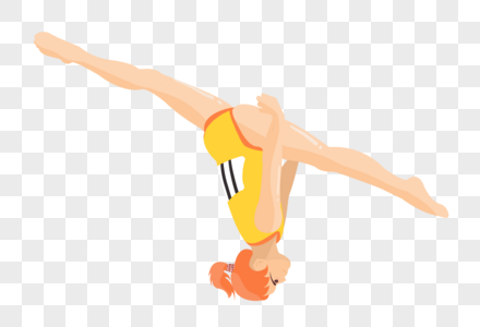 倒立劈叉的体操运动员图片