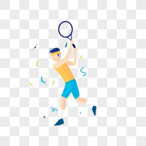 手绘卡通简约网球体育明星运动员免扣图片素材图片