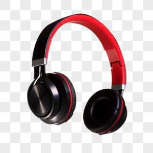 黑红相间的头戴式无线耳机高清图片