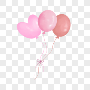 气球粉红心形花框高清图片
