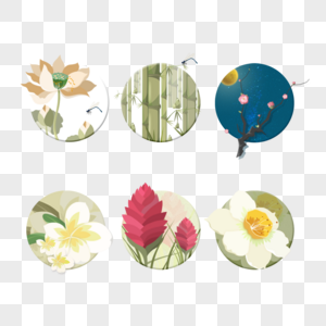 植物花卉矢量图标图片