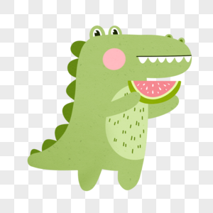吃西瓜的鳄鱼图片