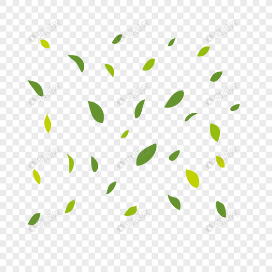 绿色树叶漂浮装饰素材图片