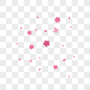 粉色花朵及花瓣漂浮装饰素材图片