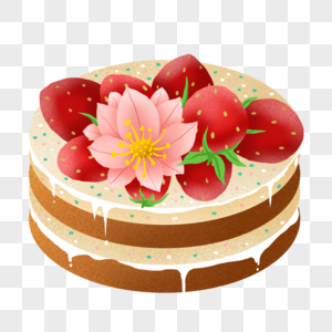 可商用七夕少女心草莓蛋糕图片
