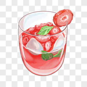 卡通草莓饮料图片