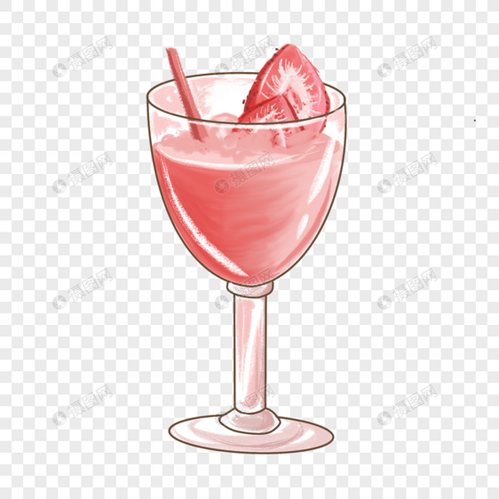 卡通草莓饮料图片