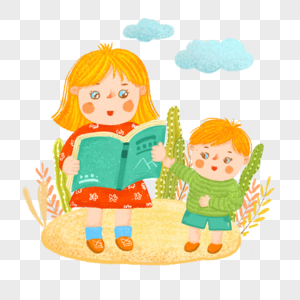看书阅读听故事讲故事母子学习陪伴图片