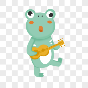 弹吉他的青蛙图片素材
