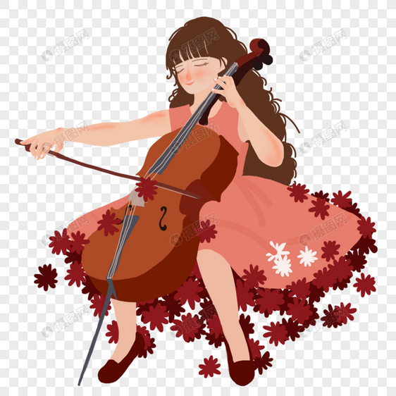 大提琴女孩图片