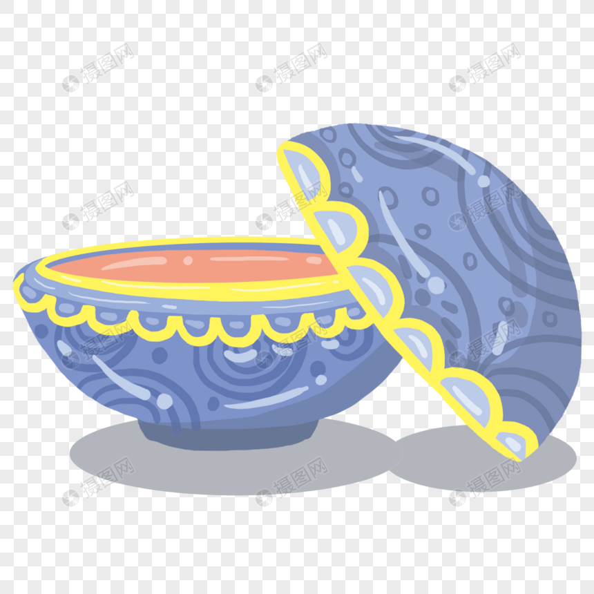 手绘古风物件胭脂盒