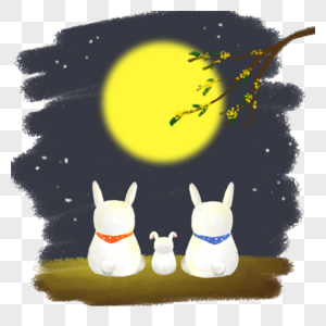 兔子望月图片