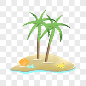 夏天海边椰子树海岛图片