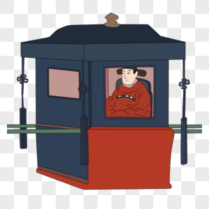 坐在轿子里的官员图片素材