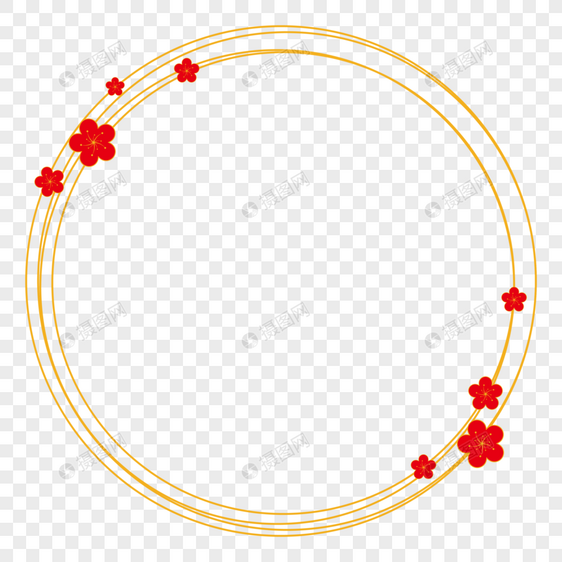 中国风金色简约梅花边框图片