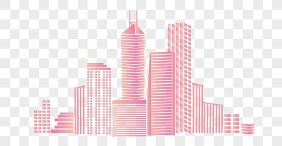 香港建筑粒子城市渐变装饰图片