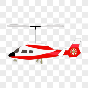 卡通手绘红色直升飞机高清图片