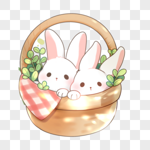 篮子里的兔子图片