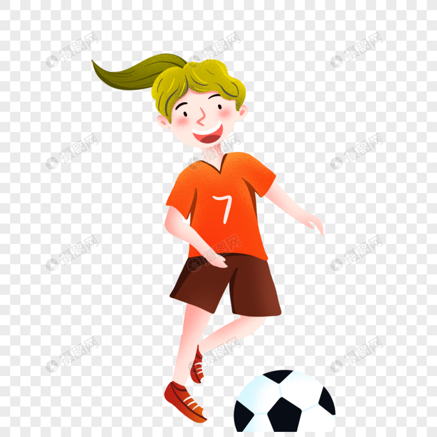 踢球的女孩图片
