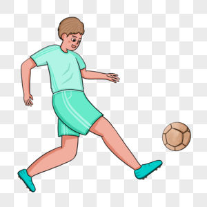 足球运动员踢足球图片