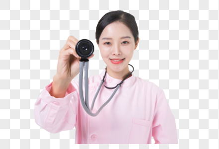 医院护士女性听诊器高清图片