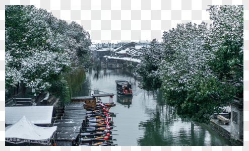 西塘雪景图片