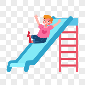 溜滑梯儿童人物溜滑梯高清图片