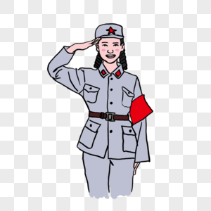 敬礼女战士图片素材