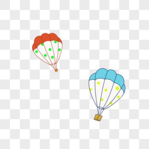 卡通热气球漂浮元素图片