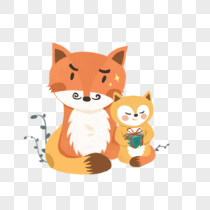 狐狸父亲与狐狸儿子温馨甜蜜图片
