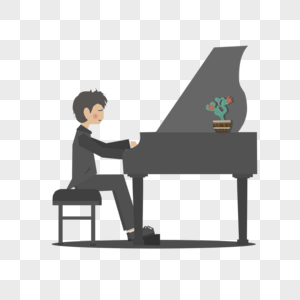 暑假钢琴培训班插画高清图片