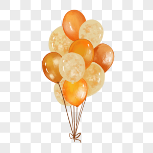 橙色气球图片