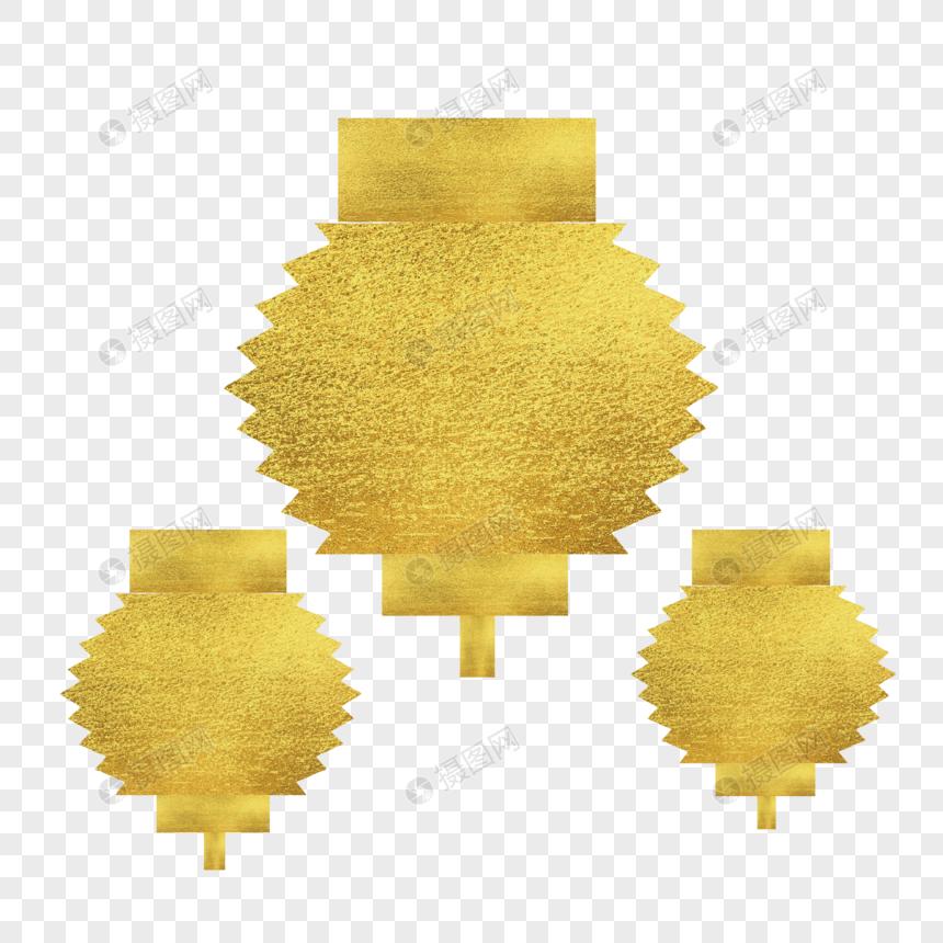 金色灯笼剪纸图片