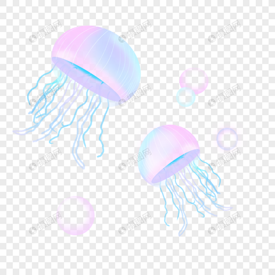 水母与泡泡图片