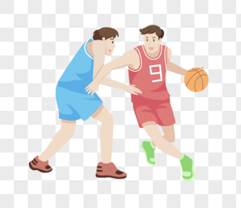 卡通男孩拍篮球图片