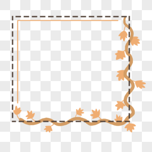 手绘清新枫叶植物植被边框图片
