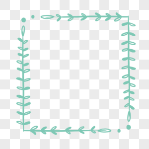 手绘清新植物植被绿色边框图片