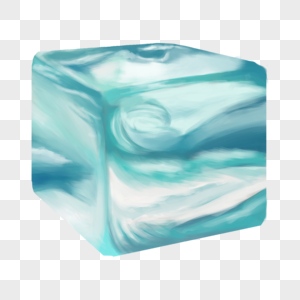 立方体冰块蓝绿色冰块图片