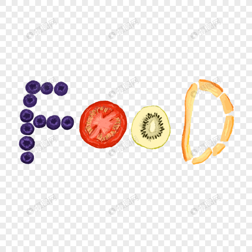 蔬菜水果food创意字体健康食品
