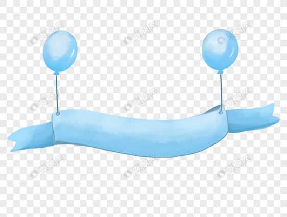 清新蓝色气球横幅图片
