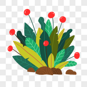 扁平花草植物结合装饰图片